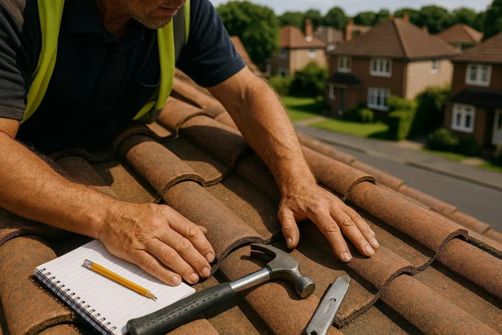 Tradesperson conducting roof inspection as part of InfoActivePropertyCare property maintenance tips