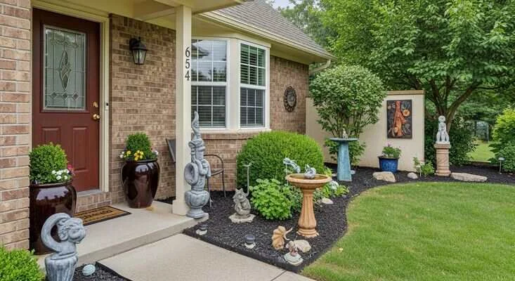 decoradyard outdoor space with stylish backyard furniture plants and lighting design