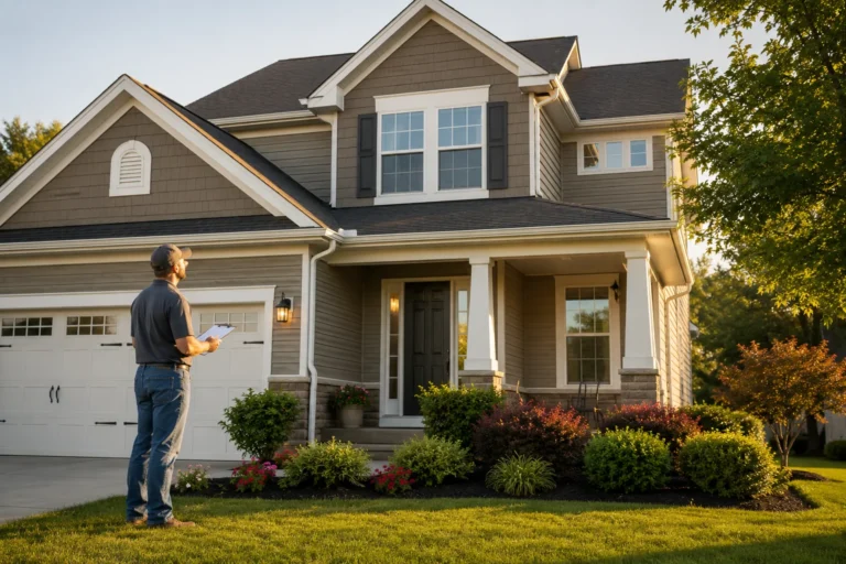 Homeowner inspecting a well-maintained property as part of a proactive Berksaw ActivePropertyCare maintenance routine